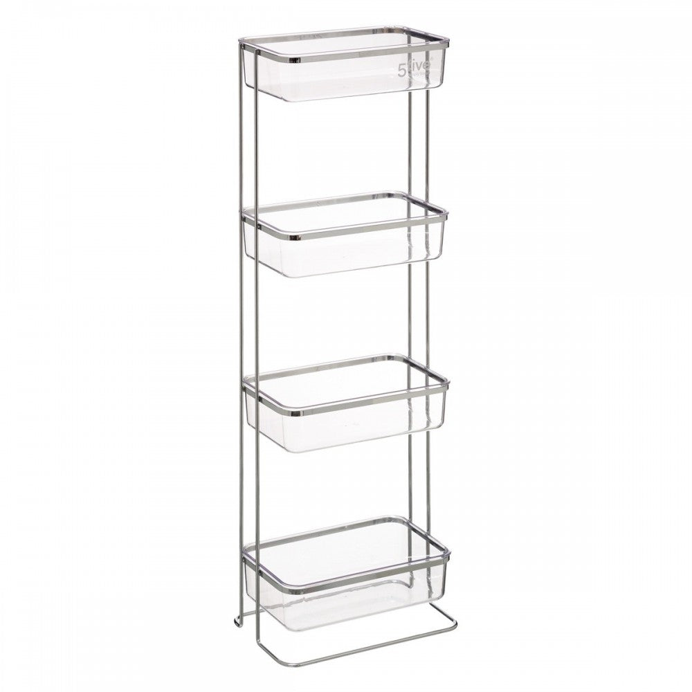 Etajera Baie Manta, otel cromat, 25 x 16 x H 78 cm
