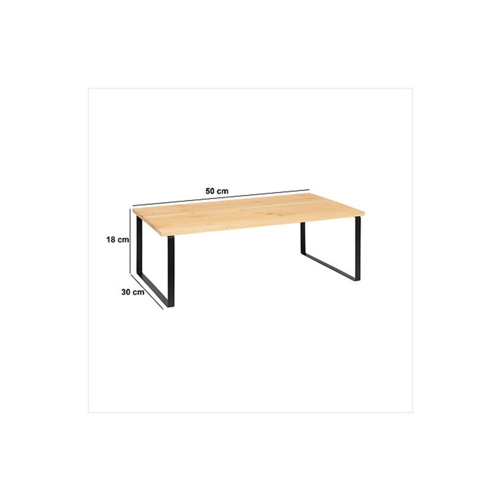 Etajera Shelfy Black, metal, bambus, 50 x 30 x H.17.5 cm