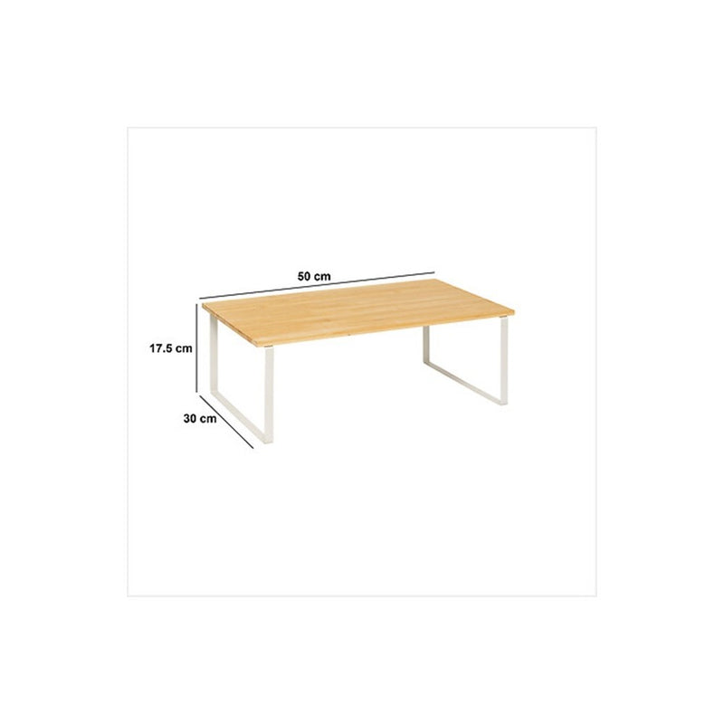 Etajera Shelfy White, metal, bambus, 50 x 30 x H.17.5 cm