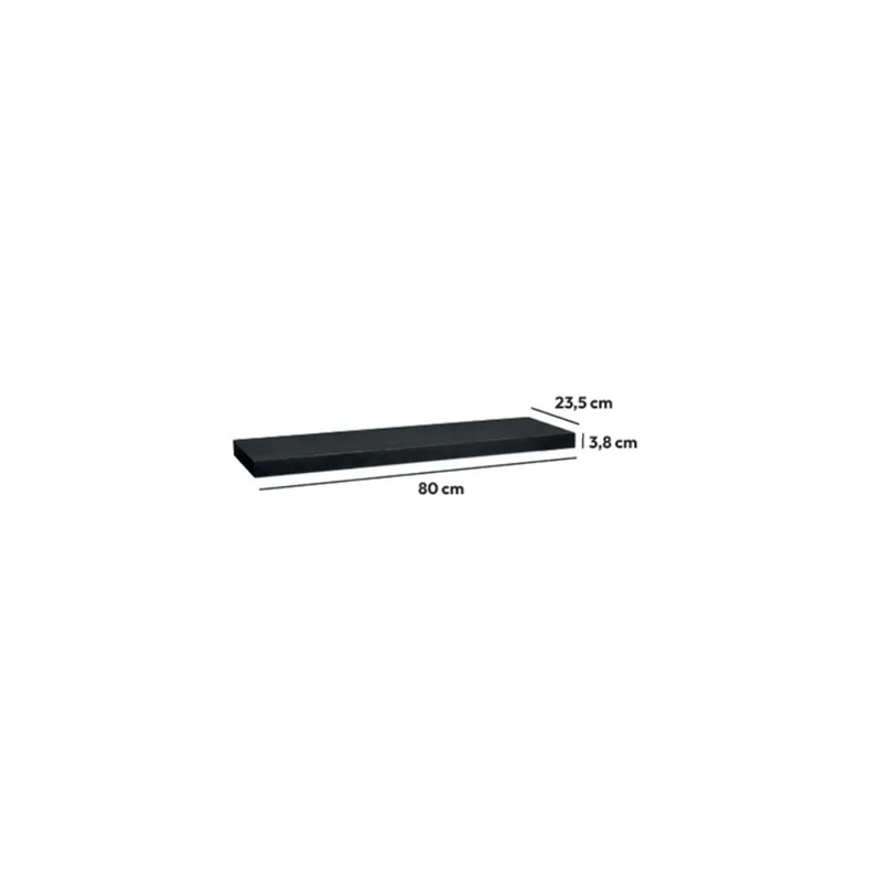 Etajera fixa perete Fixy Black, furnir, 80 x 23 x 3.8 cm