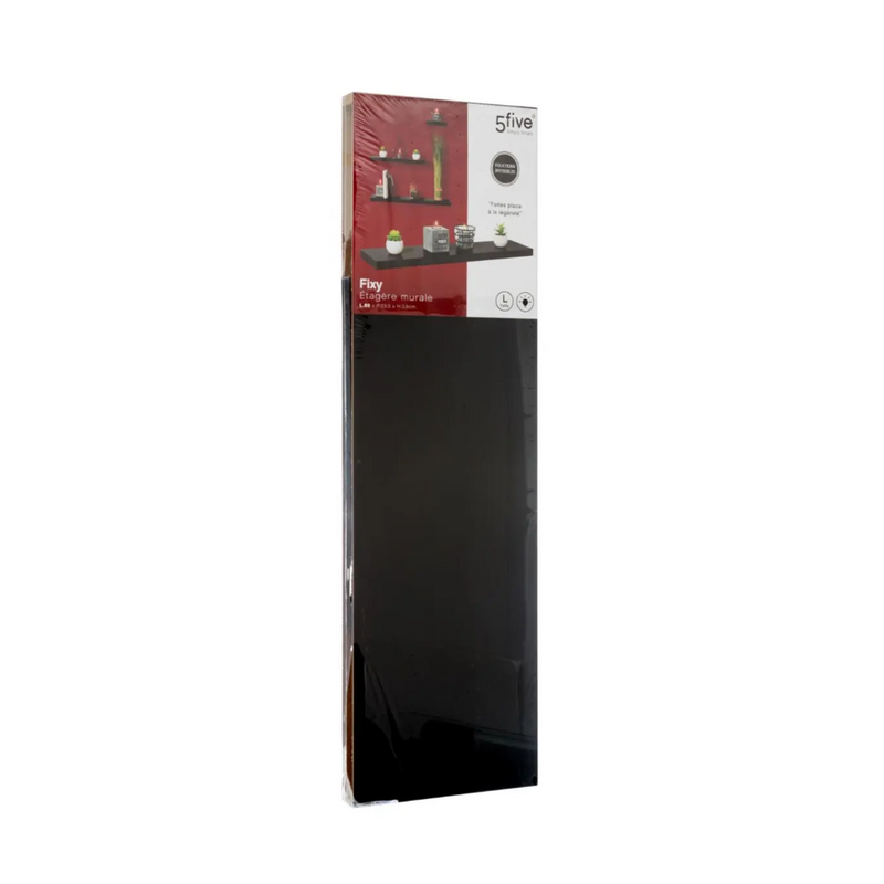 Etajera fixa perete Fixy Black, furnir, 80 x 23 x 3.8 cm
