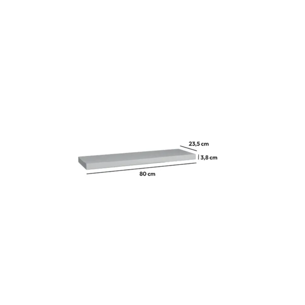 Etajera fixa perete, furnir, White, 80 x 23 x 3.8 cm