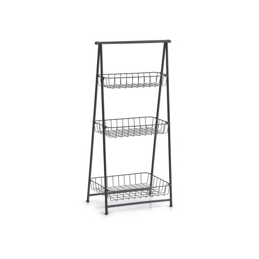 Etajera Zeller Blair, metal, negru, reglabila, 43 x 30 x 90 cm