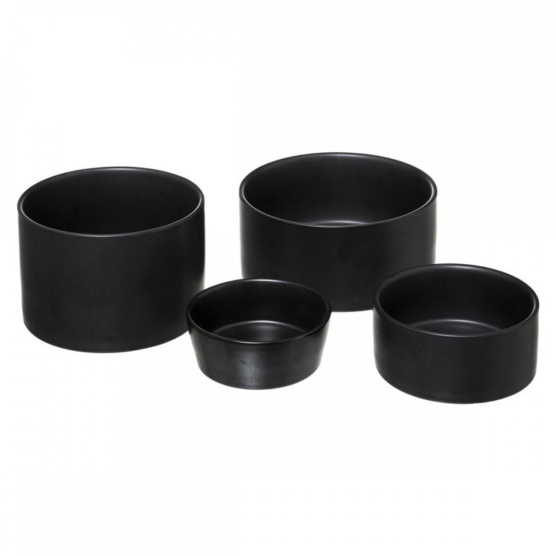 Set servire aperitv Karlstad Black, ceramica, bambus, 5 piese, 33x10 cm