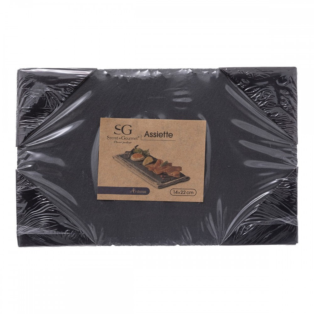 Tava pentru servire Arona, ardezie, gri antracit, 14 x 22 cm