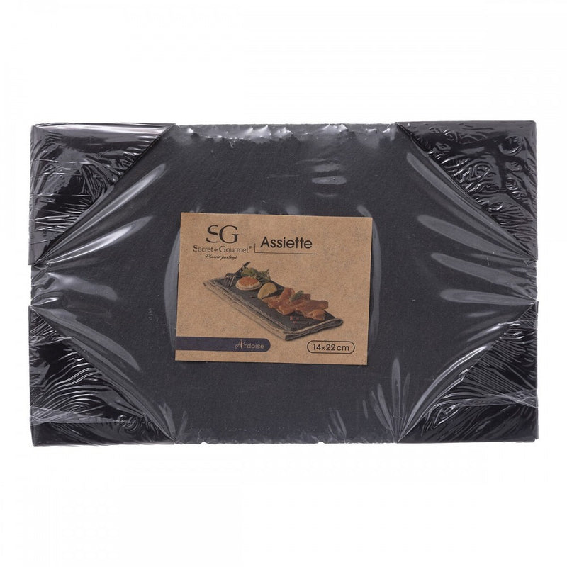Tava pentru servire Arona, ardezie, gri antracit, 14 x 22 cm