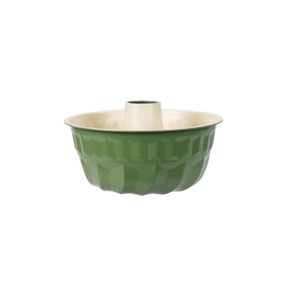 Forma budinca Lorient, verde, otel carbon, interior ceramica 22 x H10 cm