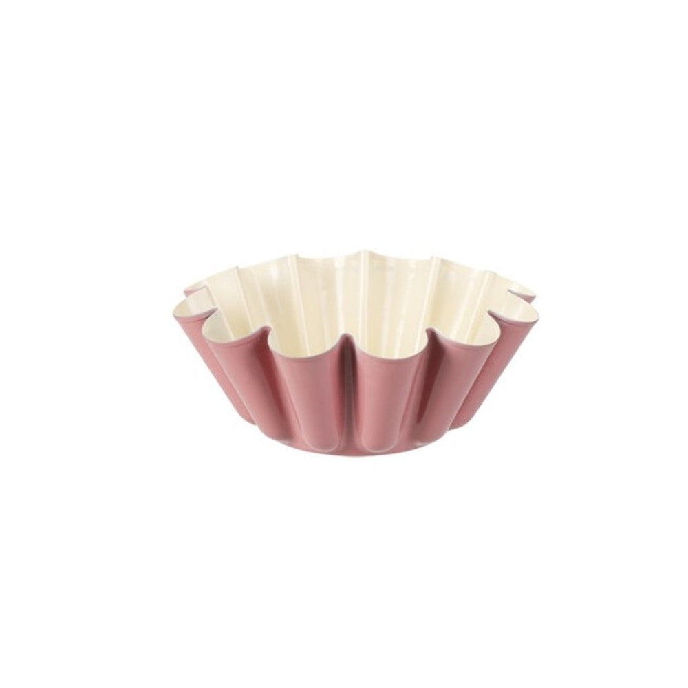 Forma prajitura Evron, roz, otel carbon, interor ceramica, 22 x 9 cm, 1200 ml