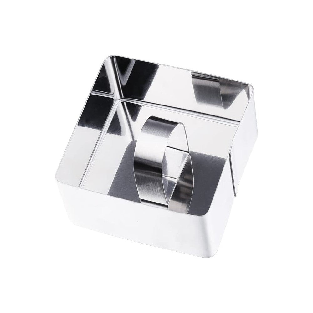 Forma ornare Ghidini Daily, inox, patrata, cu pasator, 8x5,5 cm
