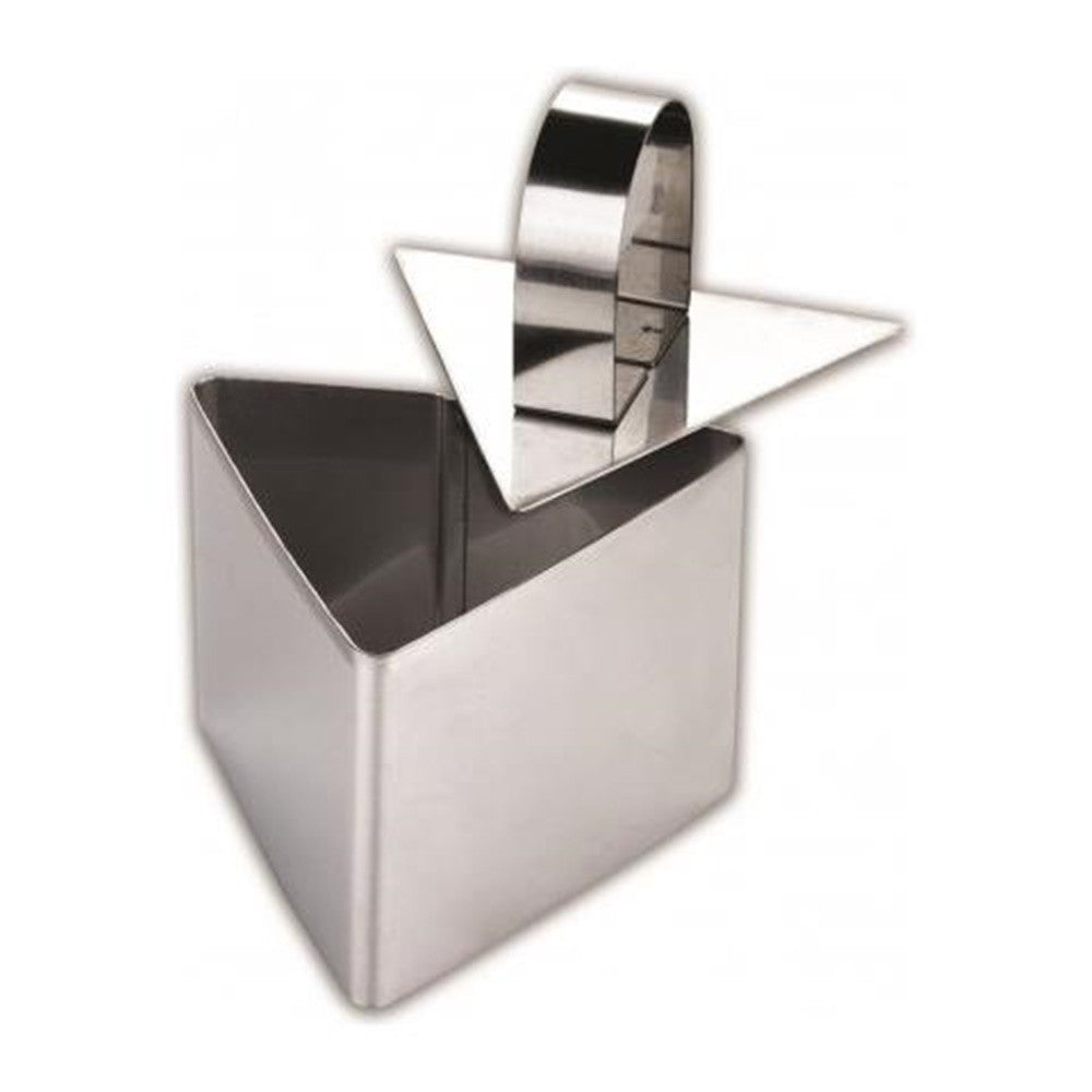 Forma ornare Ghidini Daily, inox, triunghi, cu pasator, 7,5x5,5 cm