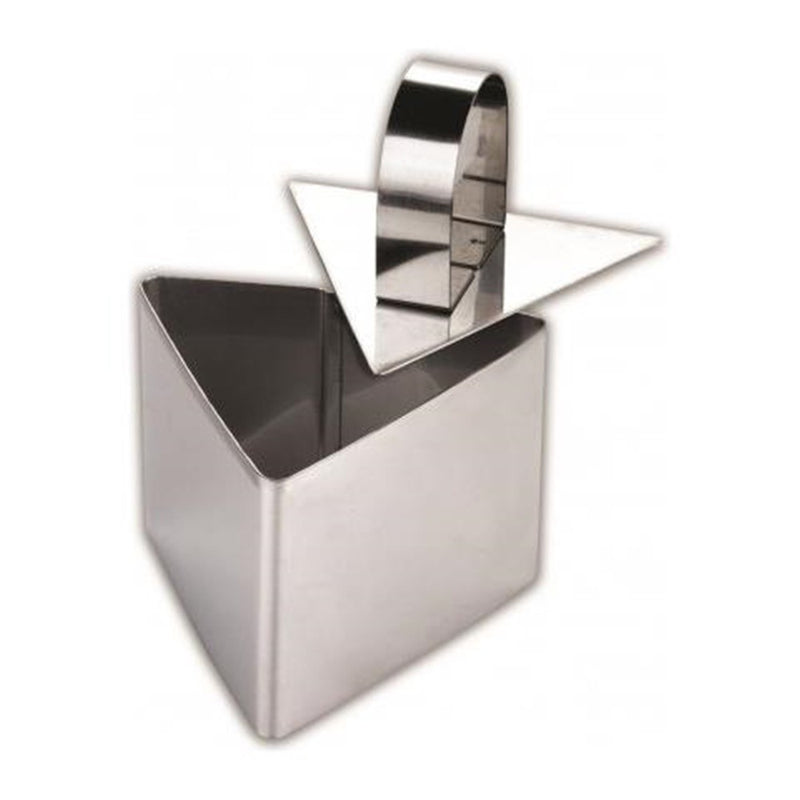 Forma ornare Ghidini Daily, inox, triunghi, cu pasator, 7,5x5,5 cm