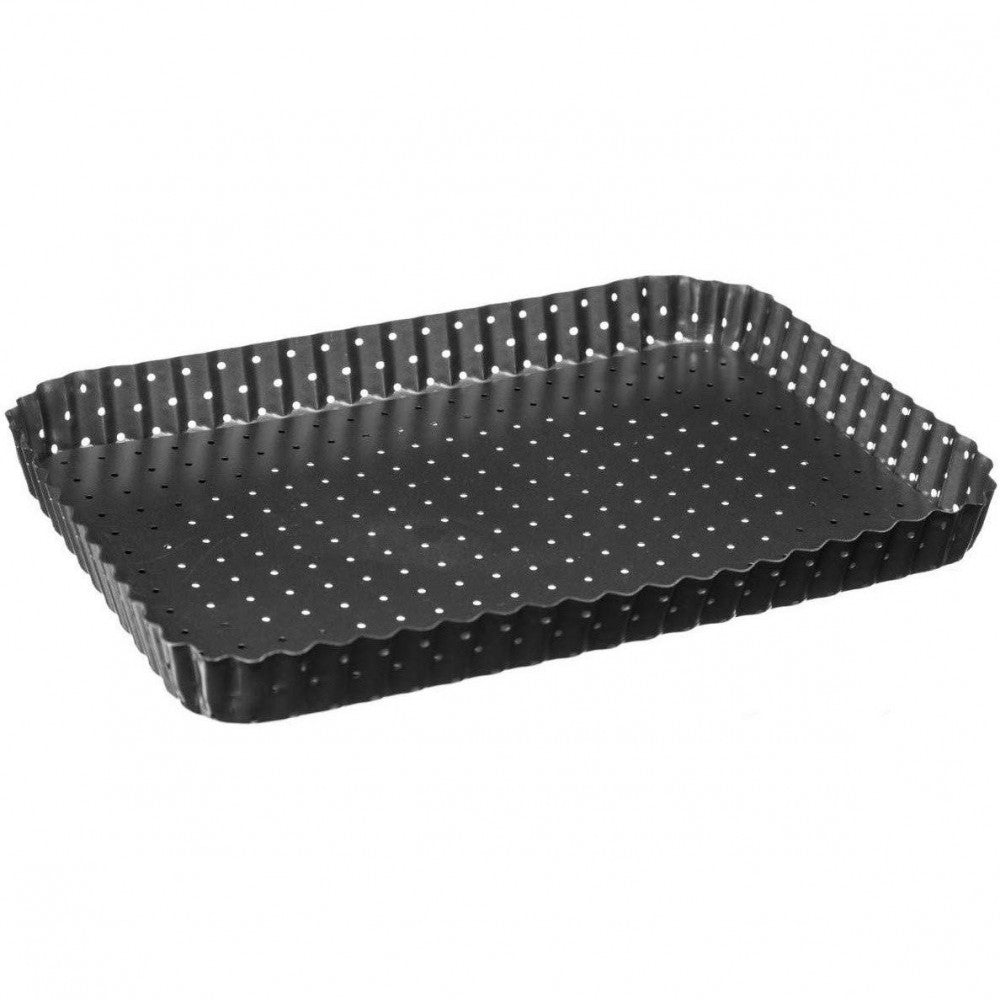 Forma patiserie, otel carbon, perforata, 31 x 21 x 3 cm