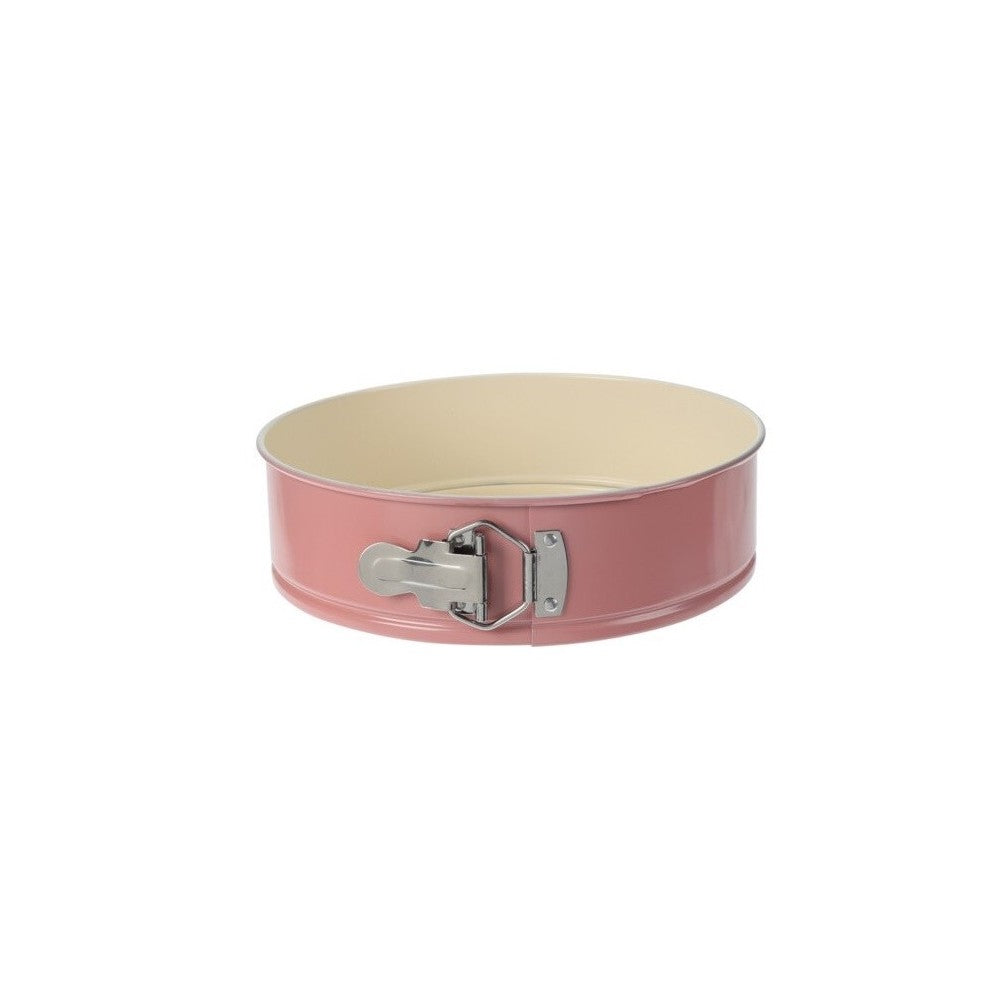 Forma patiserie Springfield, detasabila, roz, otel carbon, interior ceramica, 24 x H7 cm