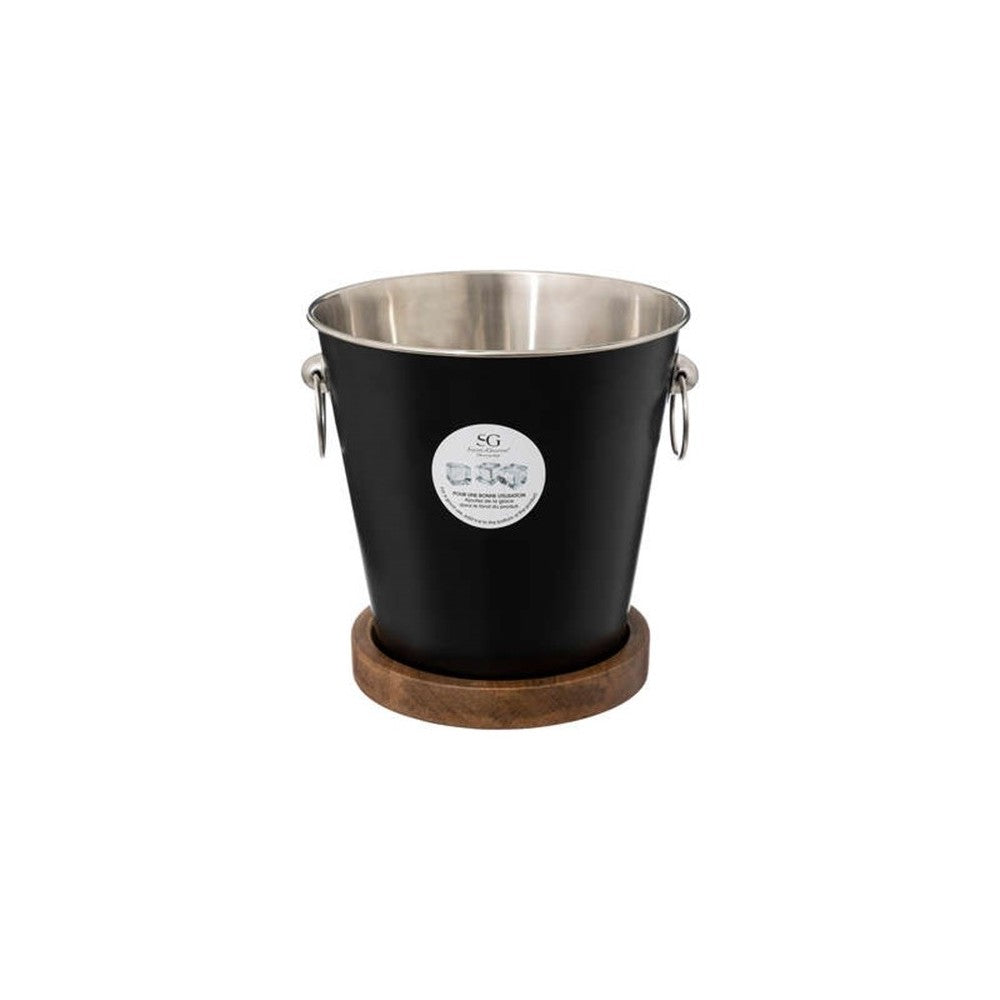 Frapiera SG Black Mango, inox, suport lemn, 21 x 22 cm