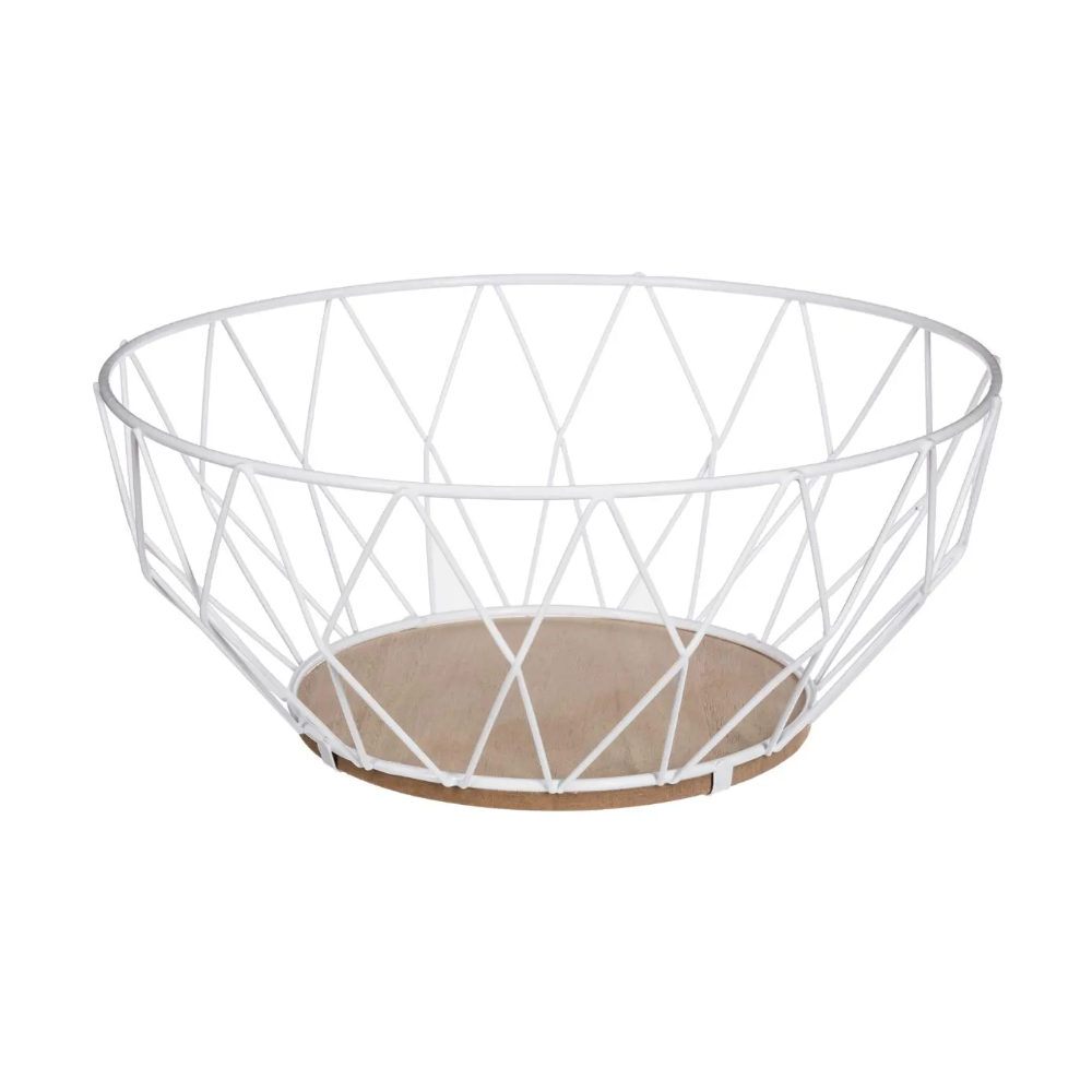 Fructiera Diamond White, metal, 28 x H 11.5 cm