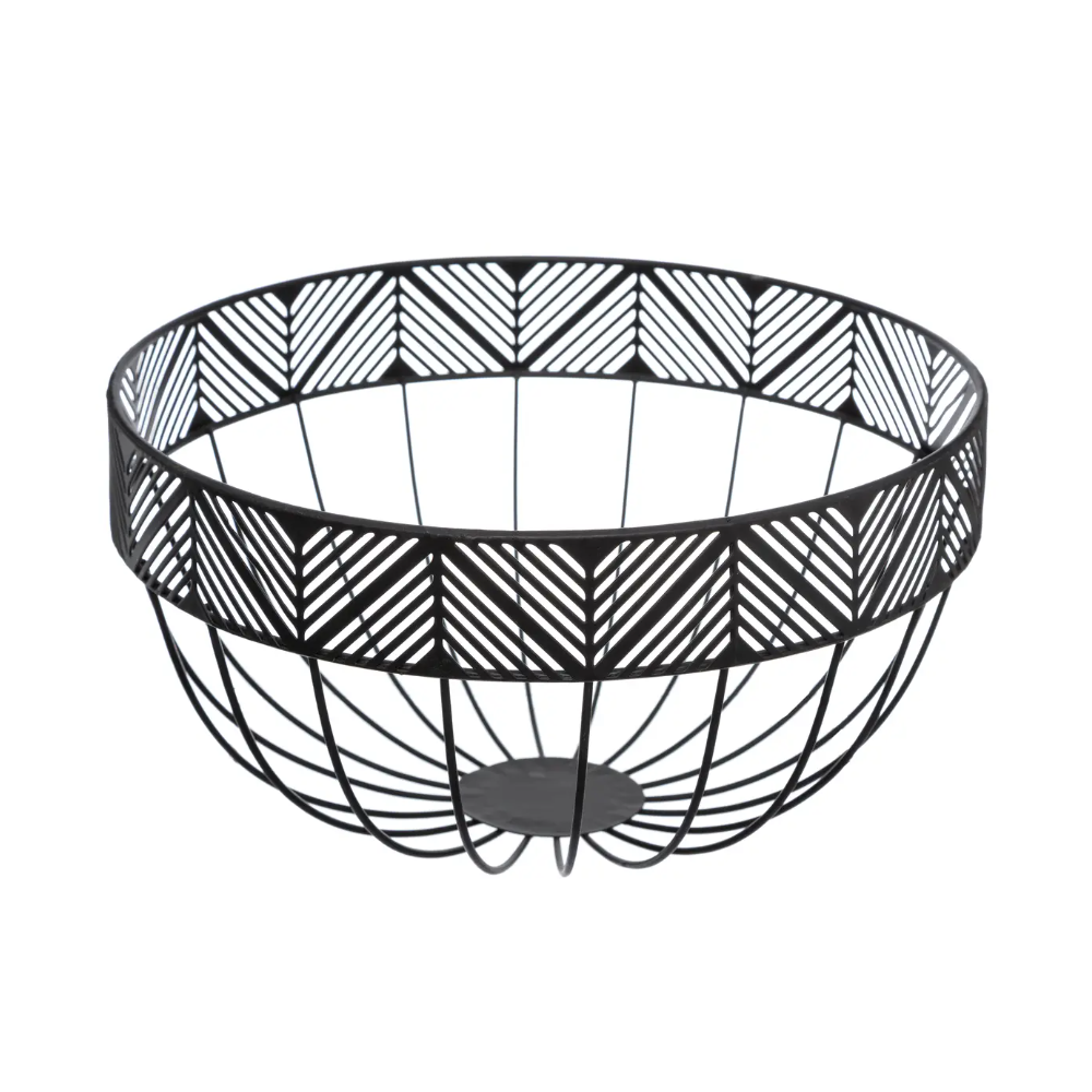 Fructiera Frize, metal, negru, 25 x H 14.2 cm
