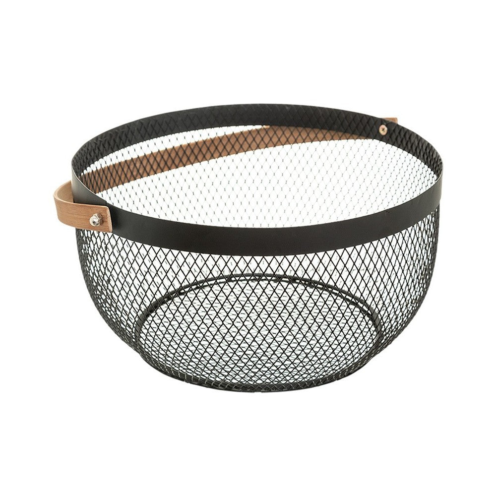 Fructiera Steel Mesh, otel, negru, 27x15 cm