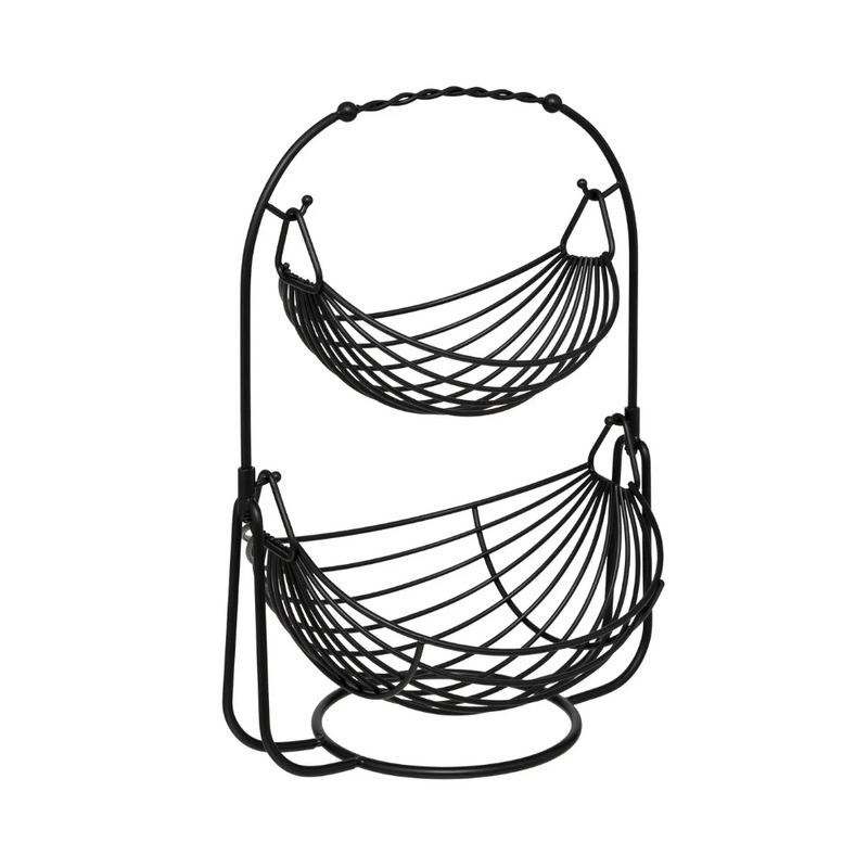 Fructiera Swinf, dubla, metal, black, 34.5 x D. 28 x H. 46 cm