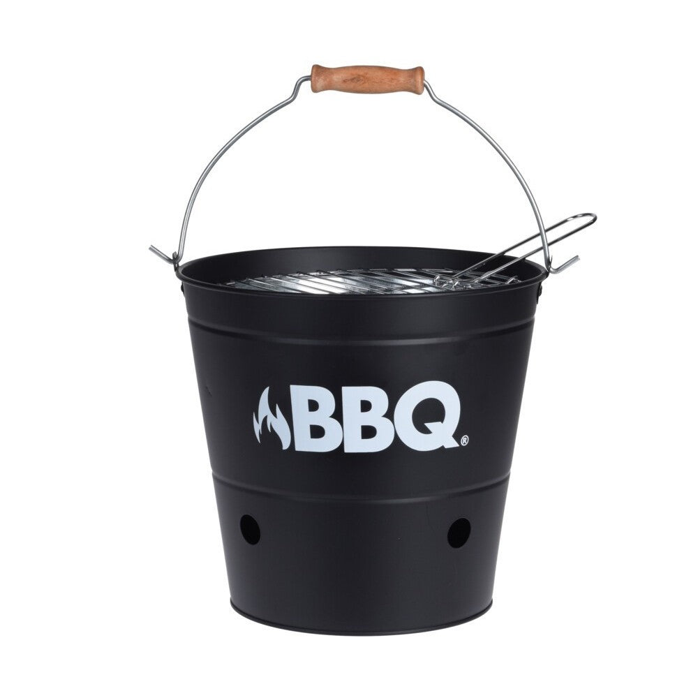 Gratar gradina Bucket, otel 26x26 cm, negru