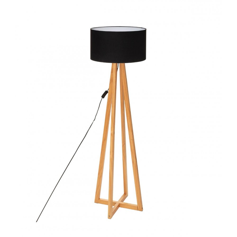 Lampadar Molu Black, lemn si bumbac, 39.5x141 cm, cablu 185 cm