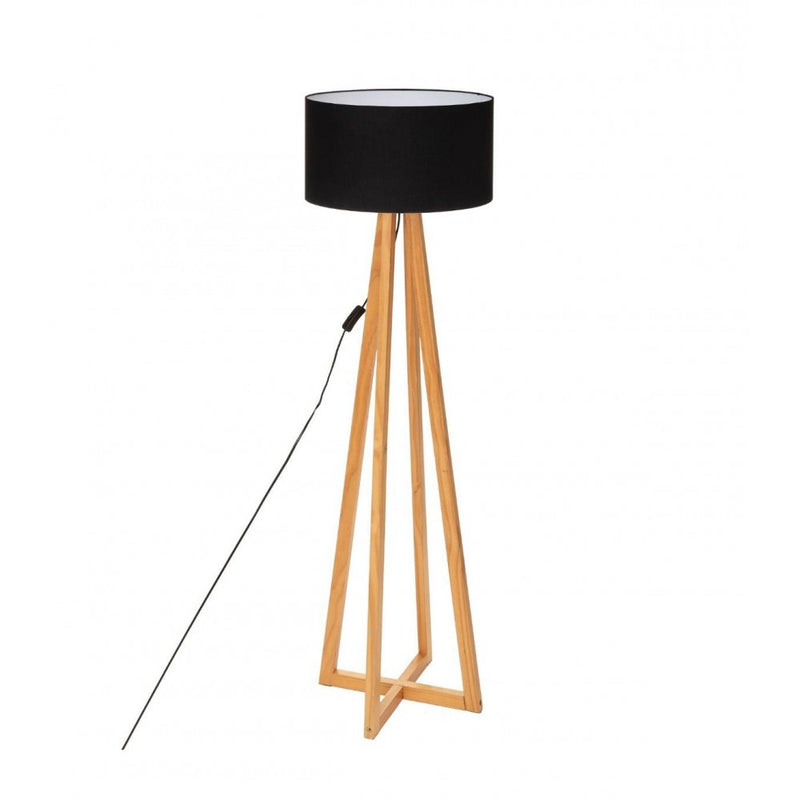 Lampadar Molu Black, lemn si bumbac, 39.5x141 cm, cablu 185 cm