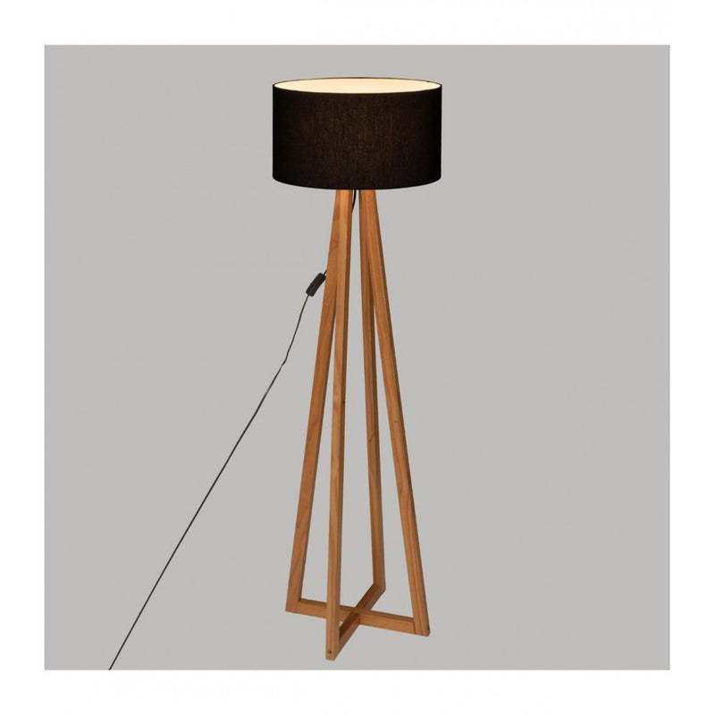 Lampadar Molu Black, lemn si bumbac, 39.5x141 cm, cablu 185 cm