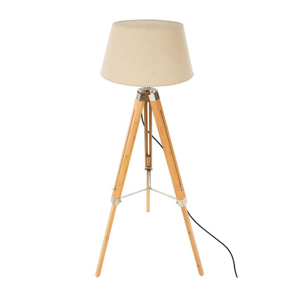 Lampadar Runo, lemn si textil, crem, 65 x 59 x 145 cm
