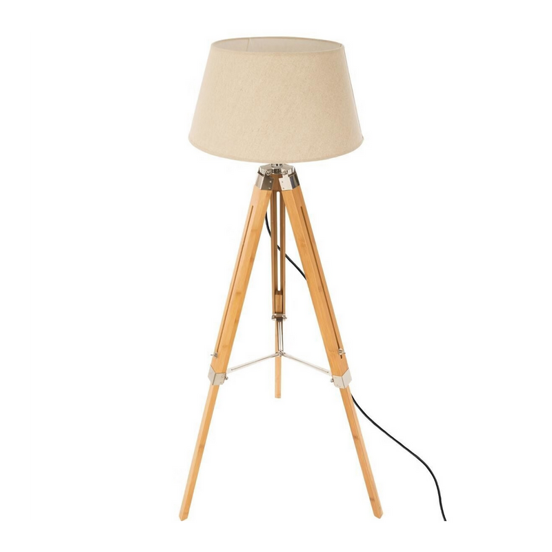 Lampadar Runo, lemn si textil, crem, 65 x 59 x 145 cm