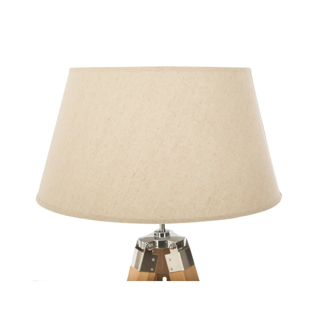 Lampadar Runo, lemn si textil, crem, 65 x 59 x 145 cm