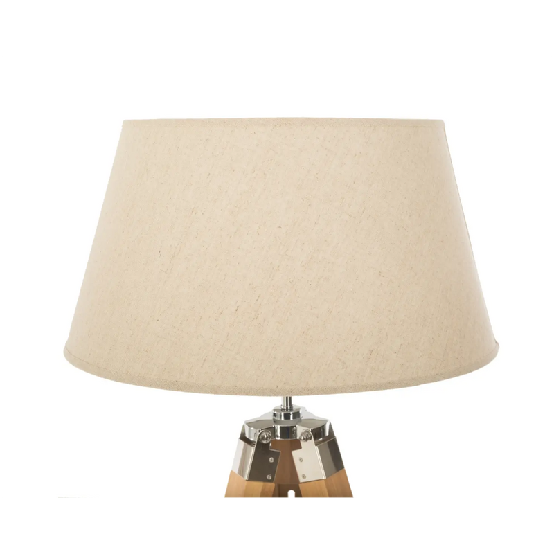 Lampadar Runo, lemn si textil, crem, 65 x 59 x 145 cm