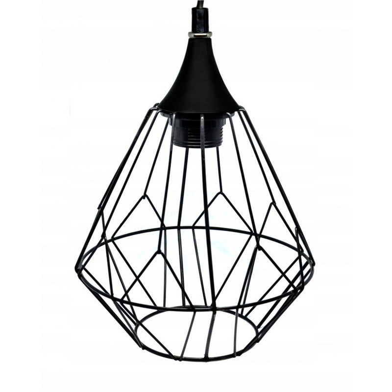 Lustra industrial, otel, negru, 18x27.5 cm, cablu 100 cm