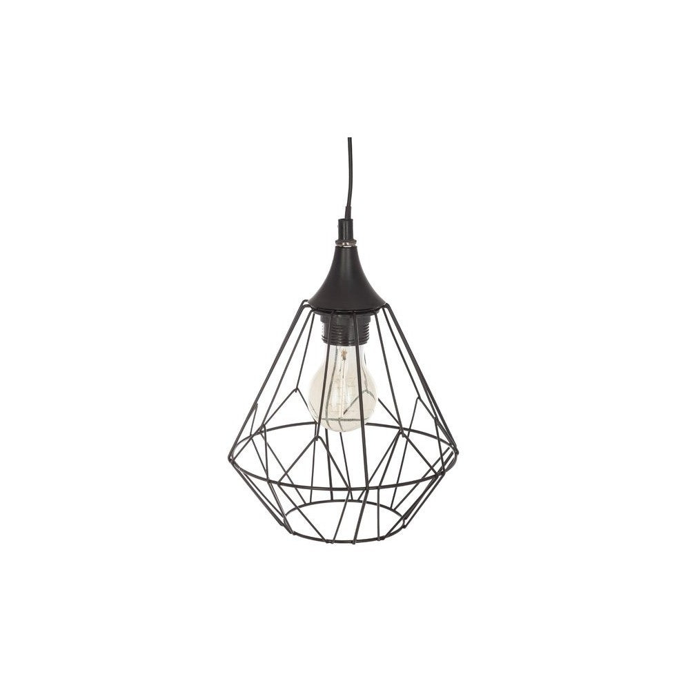 Lustra industrial, otel, negru, 18x27.5 cm, cablu 100 cm