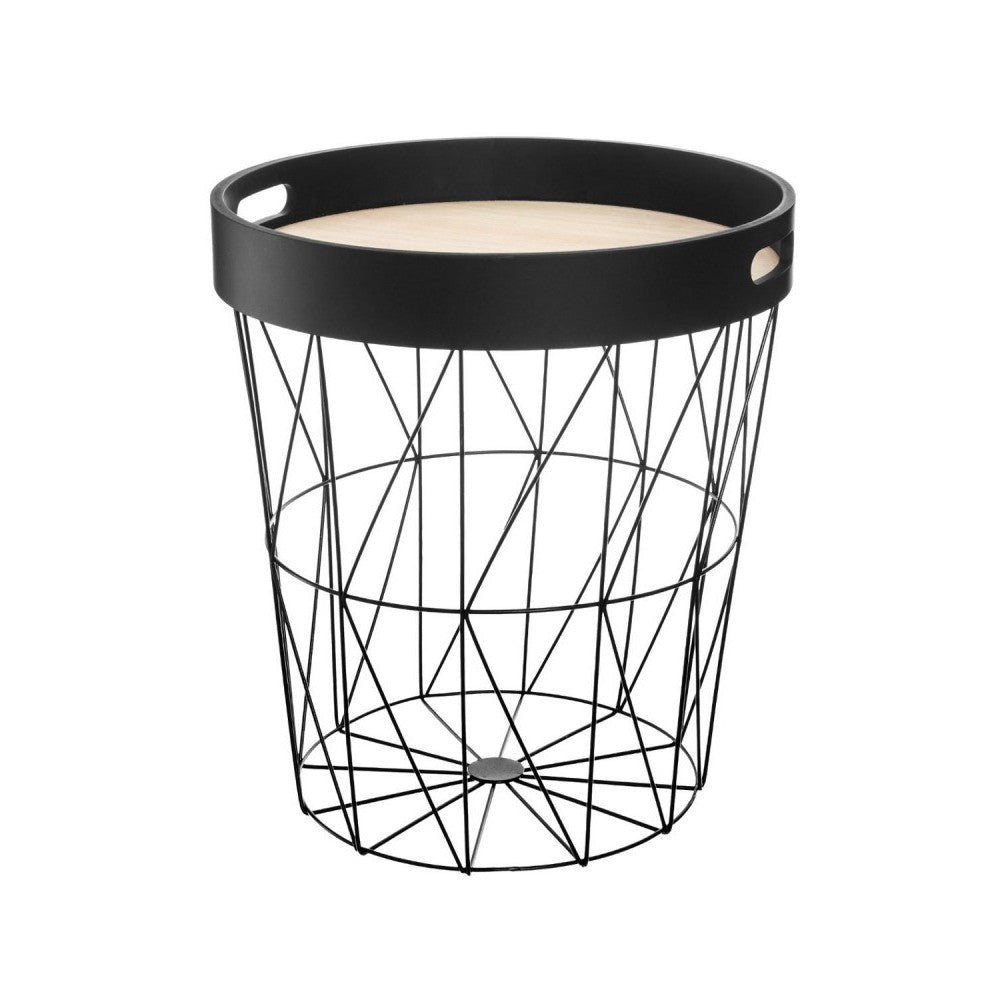Masa cafea Moutr Black, cadru otel, 35 x 38 cm