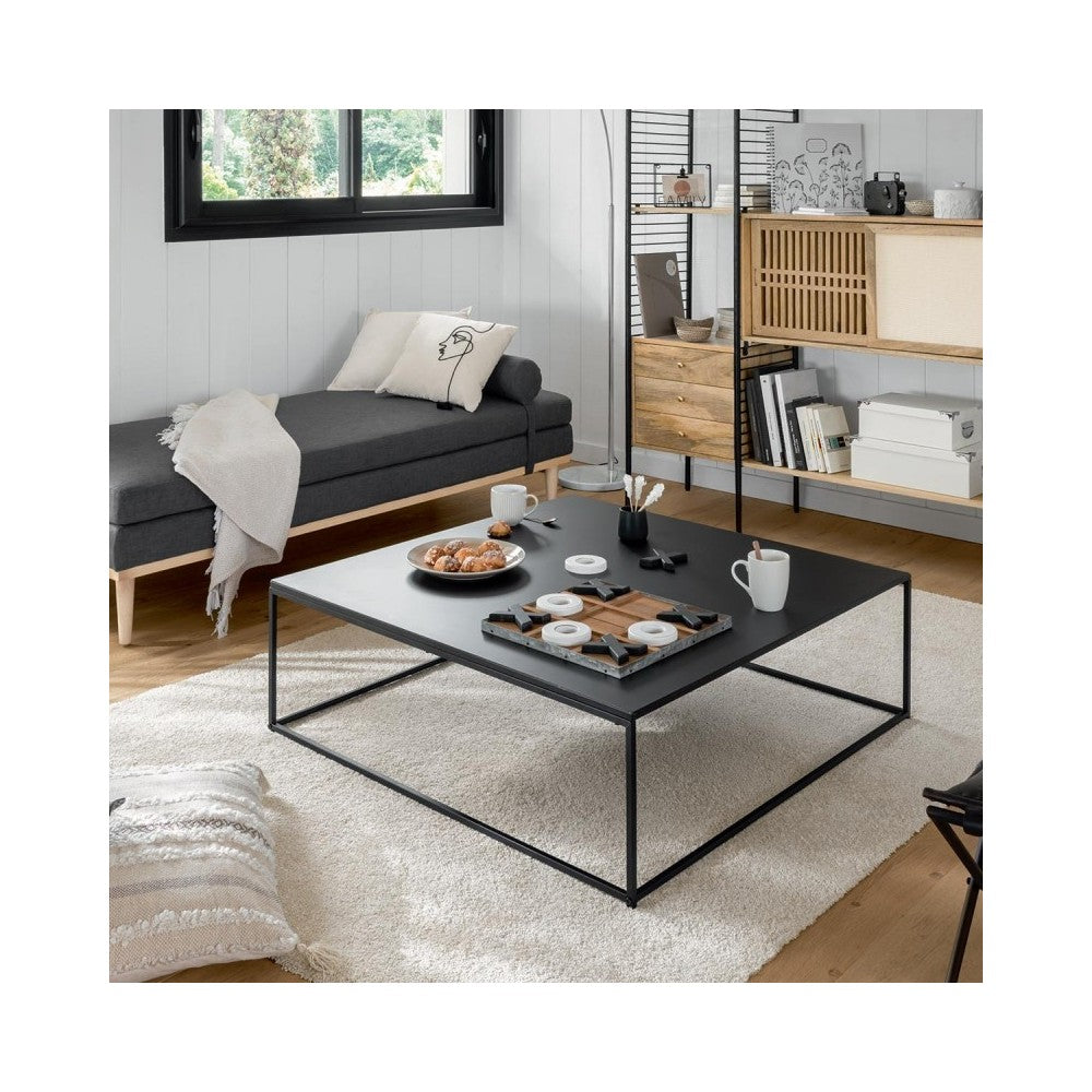 Masa cafea Gota, metal, negru, 100x100xH36 cm, 15 kg