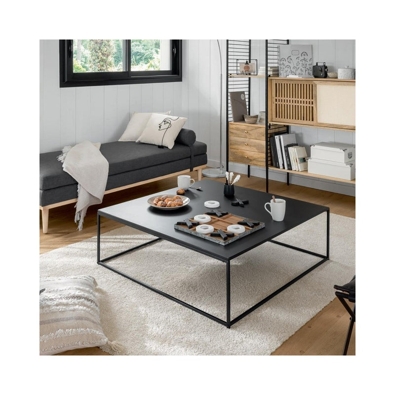 Masa cafea Gota, metal, negru, 100x100xH36 cm, 15 kg