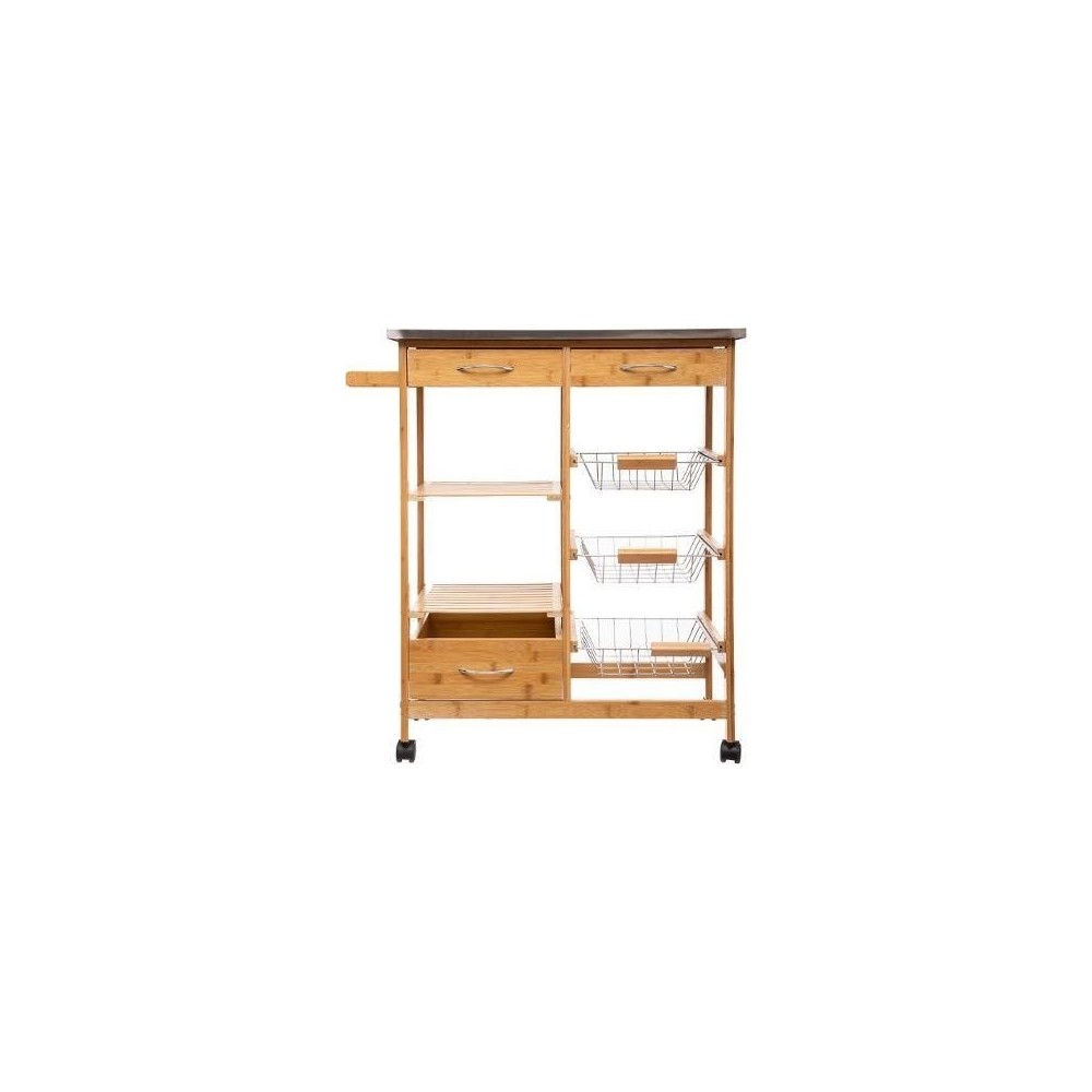 Masa multifunctionala bucatarie, bambus, 73 x 37 x 86 cm, 10 kg