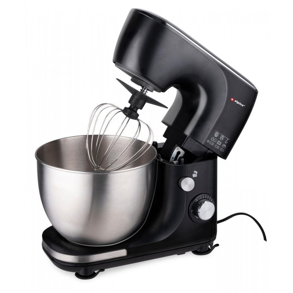 Mixer multifuctional Alpina, bol inox 5 litri, negru, 33.7 x 22.6 x 34.5 cm, 800 w