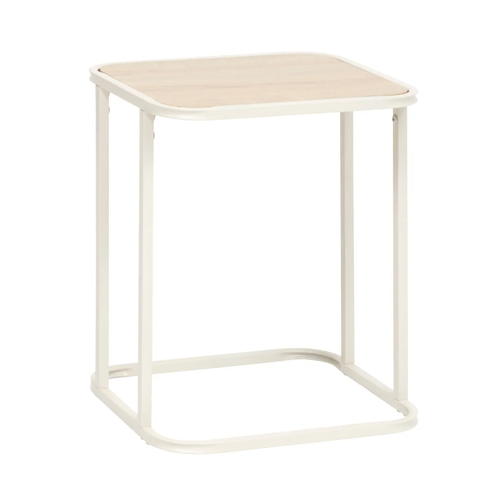 Set 2 masute Vervy, metal, bej, 39 x D. 33 x H. 46 cm