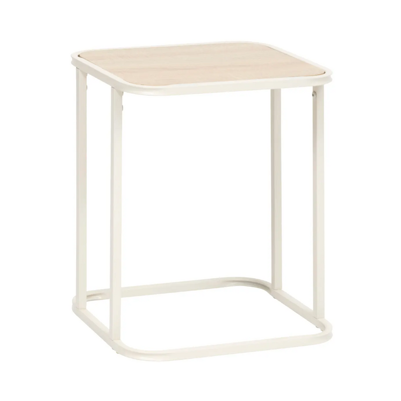 Set 2 masute Vervy, metal, bej, 39 x D. 33 x H. 46 cm