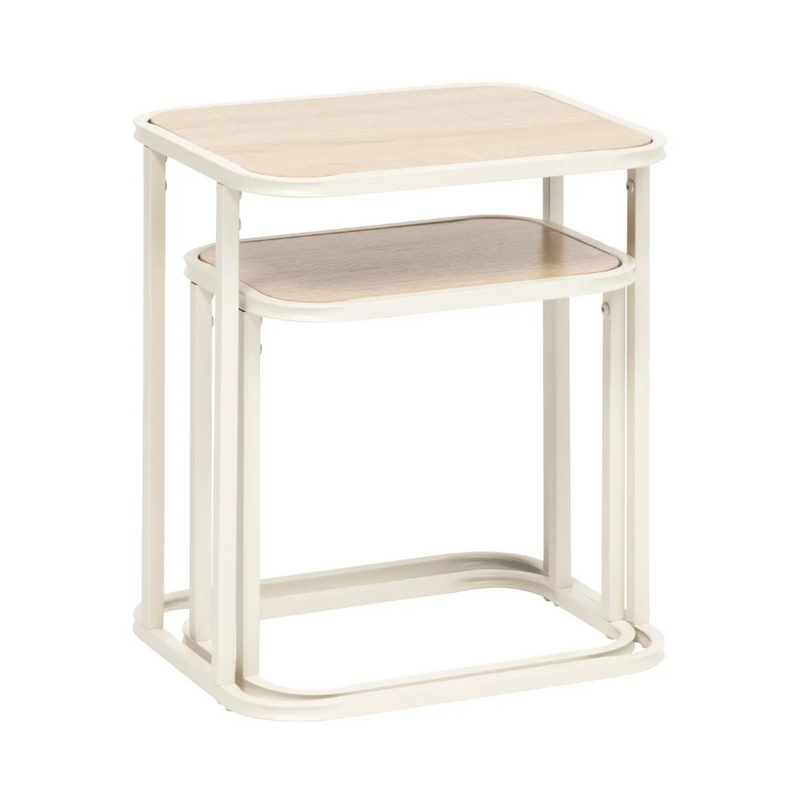 Set 2 masute Vervy, metal, bej, 39 x D. 33 x H. 46 cm