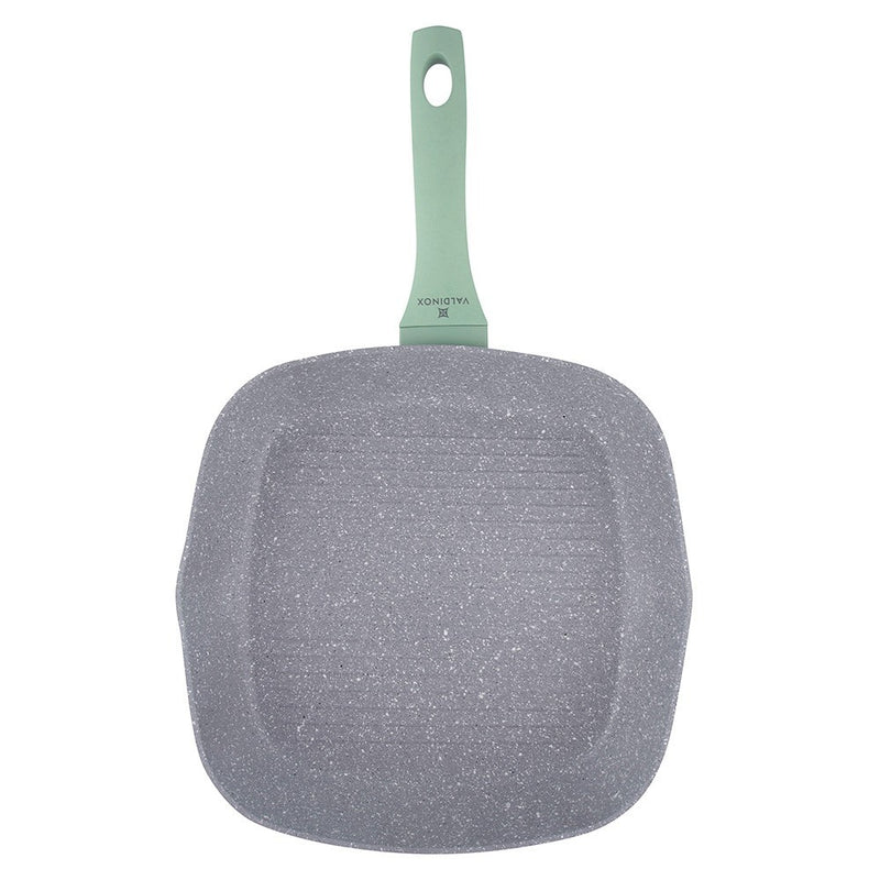 Tigaie grill Valdinox Sabio, aliminiu forjat, interior antiaderent granit, 28 cm