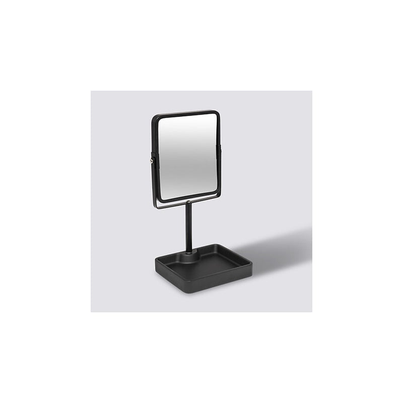 Oglinda cosmetica Hollas, metal, negru, 15.2 x 12.8 x H 30 cm