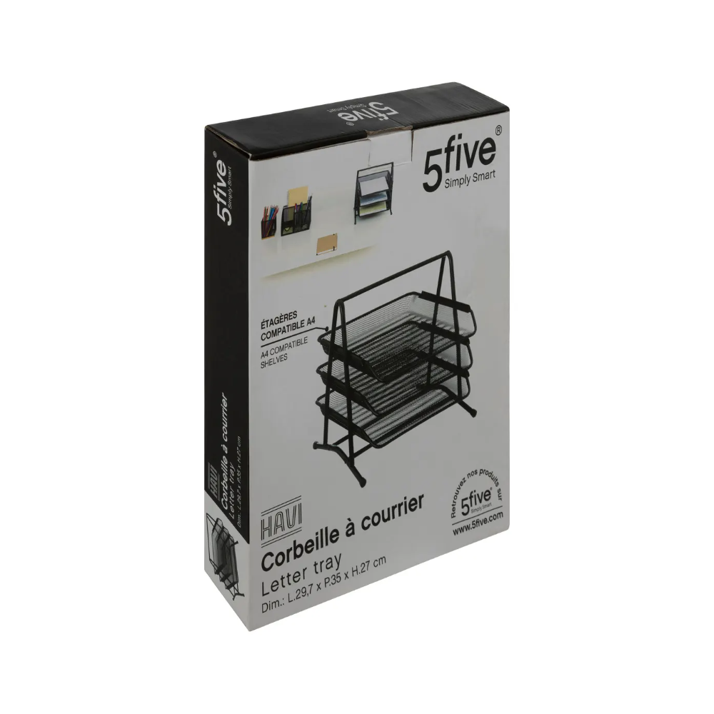 Suport documente Havi, metal, negru, 35 x 29.70 x H 27 cm