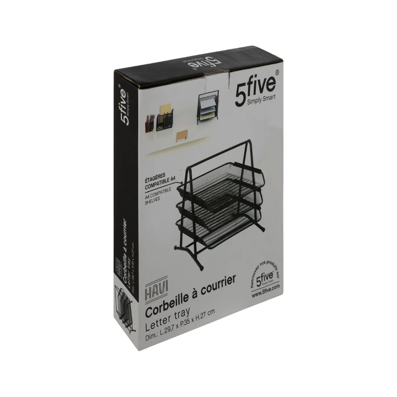 Suport documente Havi, metal, negru, 35 x 29.70 x H 27 cm