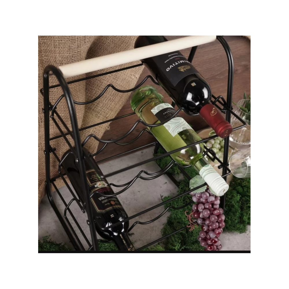 Suport pentru 9 sticle vin Torres, metal, 33x29x46 cm