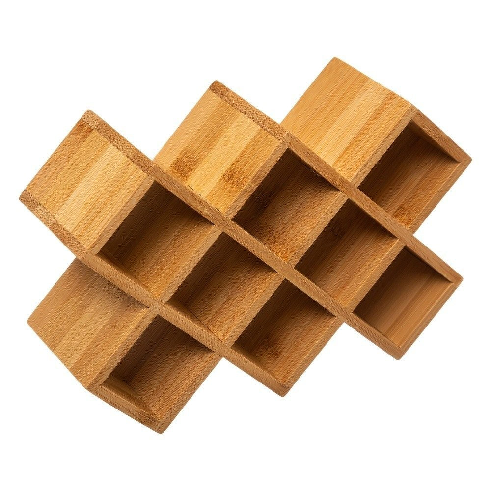 Organizator condimente X8, bambus, 24x8x16 cm