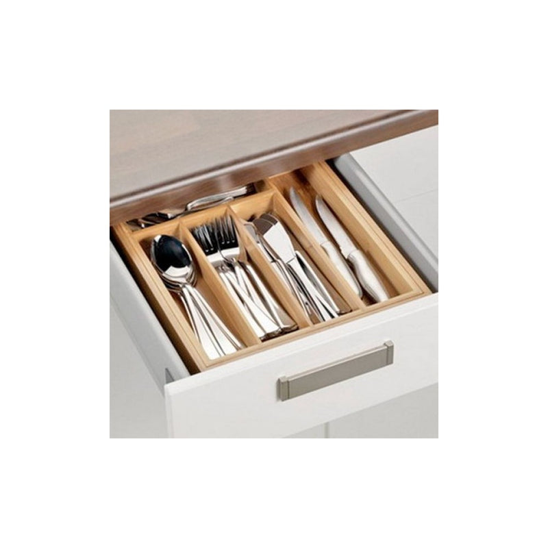 Organizator de tacamuri Stern, extensibil din bambus, 28,5-45x34x5 cm