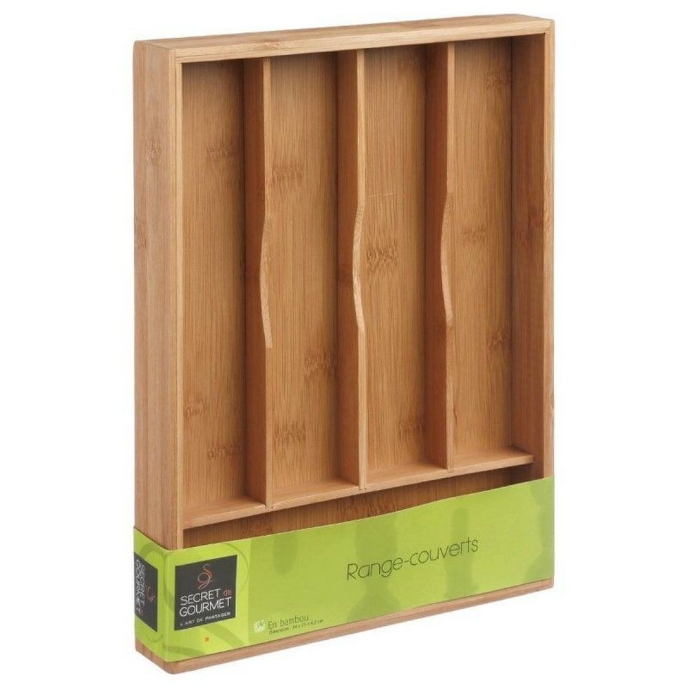 Organizator sertar pentru tacamuri, bambus, 34 x 25 x 4.2 cm