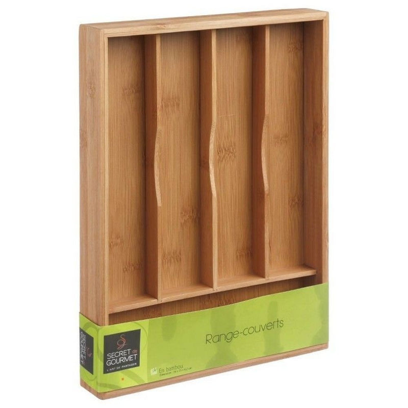 Organizator sertar pentru tacamuri, bambus, 34 x 25 x 4.2 cm