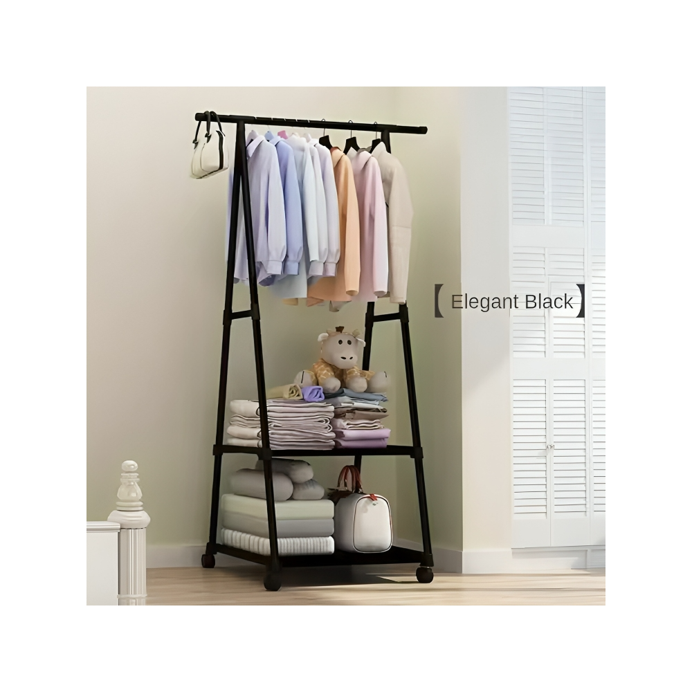 Organizator haine Livit Modernity, metal, negru, 160x85x42.5 cm